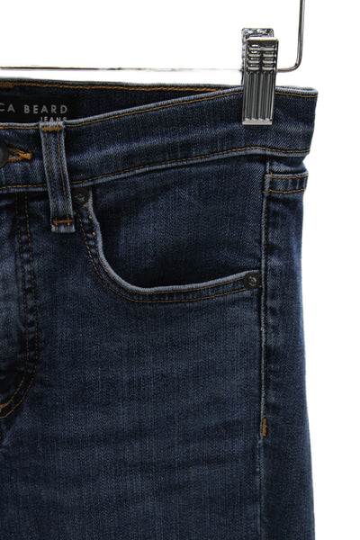 Veronica Beard Womens Straight Jeans Blue Mid Rise Zip Size 26