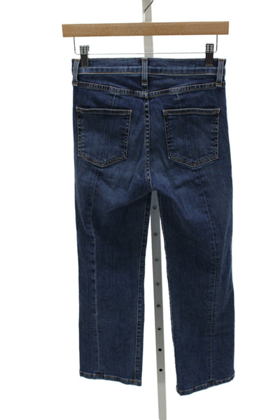 Veronica Beard Womens Straight Jeans Blue Mid Rise Zip Size 26