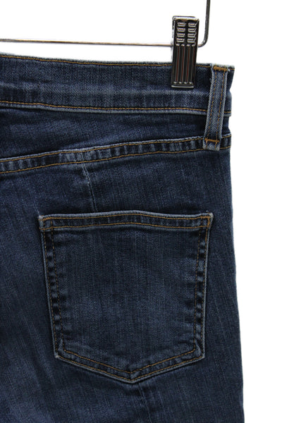 Veronica Beard Womens Straight Jeans Blue Mid Rise Zip Size 26