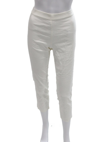 Theory Women White Linen Blend Capri Pants Pull On Size 00