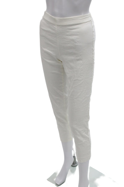 Theory Women White Linen Blend Capri Pants Pull On Size 00