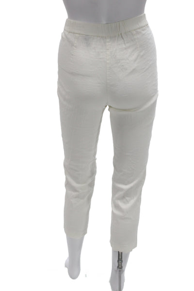 Theory Women White Linen Blend Capri Pants Pull On Size 00