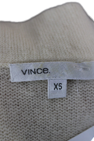 Vince Womens Ivory Pullover 3/4 Sleeve Round Neck Size XS