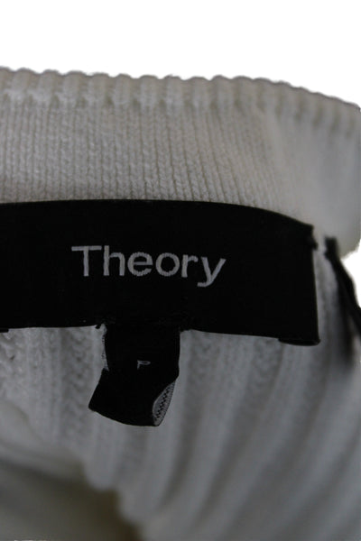 Theory Womens Pullover Sweater White Short Sleeve Crew Neck Size PS