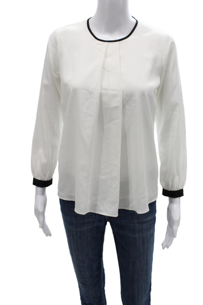 Calvin Klein Women Basic Long Sleeve Polyester Round Neck Blouse Petite Size XS