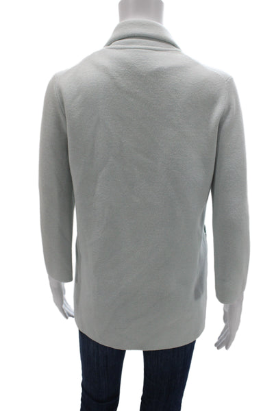 J Crew Women Blue Collared Cotton Blend Cardigan 3/4 Sleeve Size 2XS