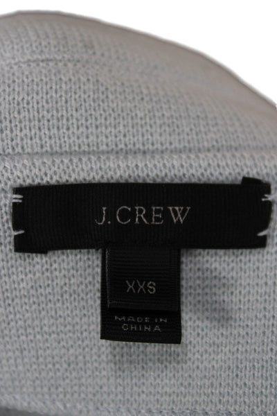 J Crew Women Blue Collared Cotton Blend Cardigan 3/4 Sleeve Size 2XS