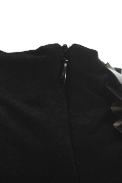 Gracia Women Black Turtleneck Dragon Long Sleeve Blouse Rayon Blend Size S