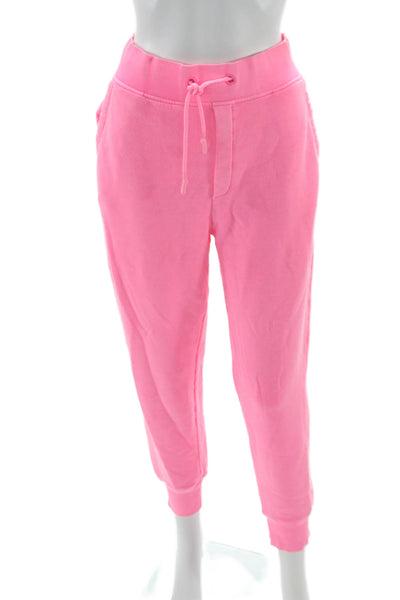 Ugg Womens Jogger Pants Pink Recycled Cotton Drawstring Solid Size M