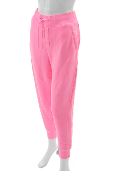 Ugg Womens Jogger Pants Pink Recycled Cotton Drawstring Solid Size M