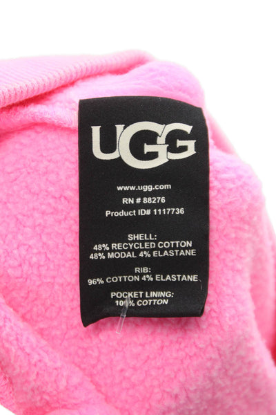 Ugg Womens Jogger Pants Pink Recycled Cotton Drawstring Solid Size M
