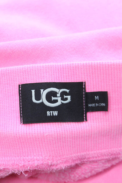 Ugg Womens Jogger Pants Pink Recycled Cotton Drawstring Solid Size M