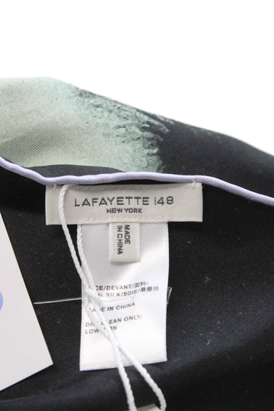 Lafayette 148 New York Womens Silk Abstract Print Scarf Black Size One Size
