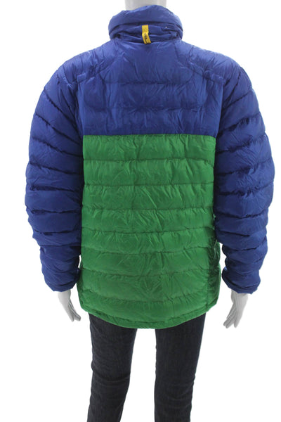 RLX Ralph Lauren Unisex Adults Blue Colorblock Down Basic Jacket Size S