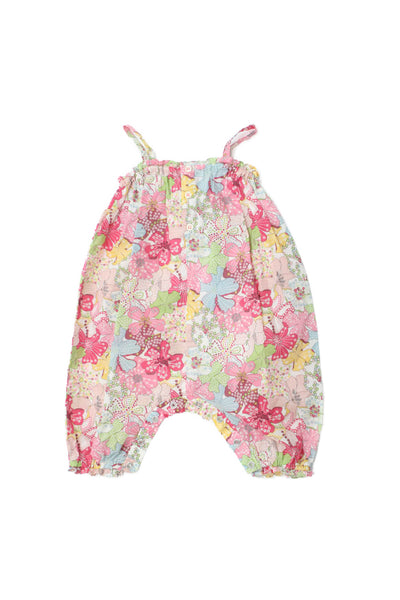 Bonpoint Girls Spaghetti Strap Scoop Neck Floral One Piece Pink Multi Size 3M