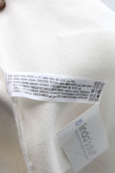 Zara Womens Viscose Basic Jacket Button Solid Long Sleeve White Size S