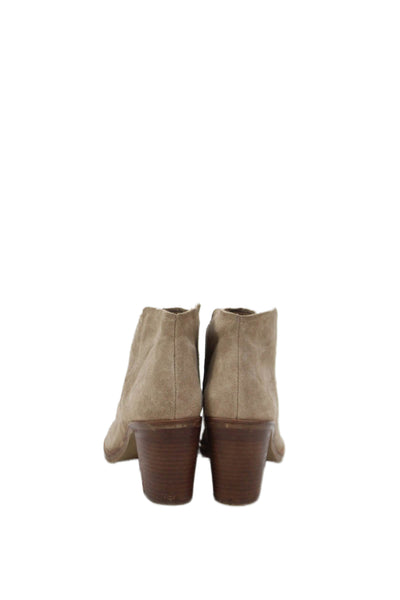 Dolce Vita Womens Suede Pointed Toe Split Top Ankle Boots Beige Size 8