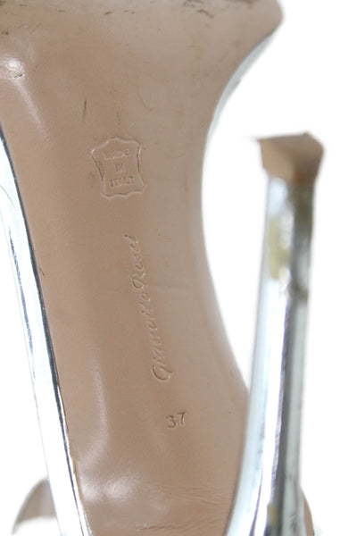 Gianvito Rossi Womens Buckle Ankle Strap Sandal Heels Silver Size 37 7