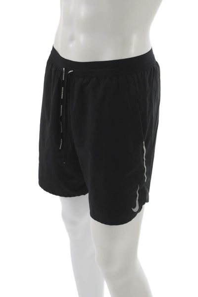 Nike Mens Athletic Black Polyester Drawstring Shorts Sports Spring Size M