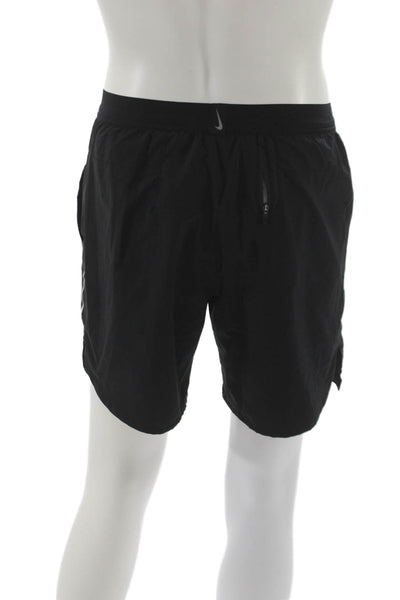 Nike Mens Athletic Black Polyester Drawstring Shorts Sports Spring Size M