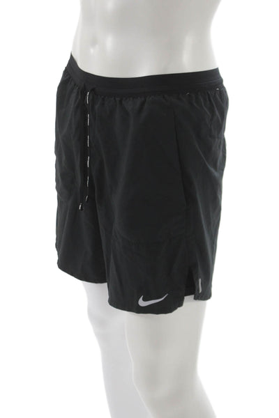 Nike Mens Athletic Black Polyester Drawstring Shorts Size M