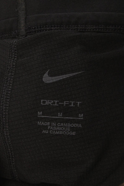 Nike Mens Athletic Black Polyester Drawstring Shorts Size M