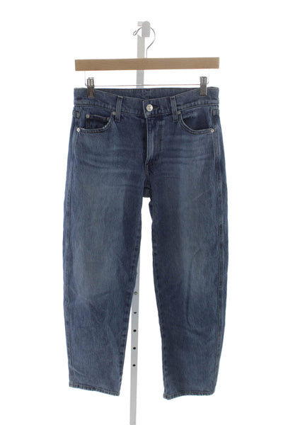 AYR Women Cropped Mid Rise Jeans Blue Inseam 26 Size 24