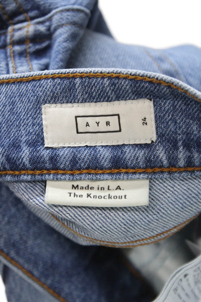 AYR Women Cropped Mid Rise Jeans Blue Inseam 26 Size 24