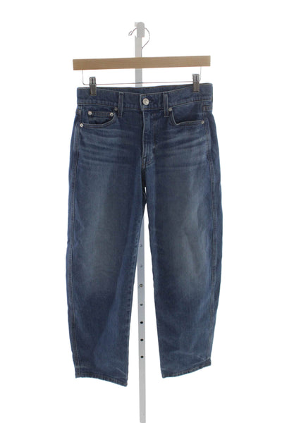 AYR Womens Tapered Mid Rise Blue Cotton Blend Jeans Size 24