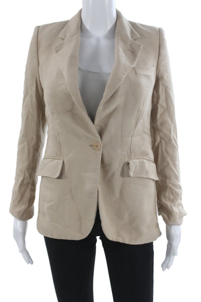 Stella McCartney Women Beige Basic Jacket Long Sleeve Viscose Size 38