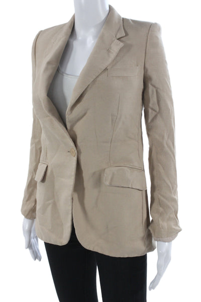Stella McCartney Women Beige Basic Jacket Long Sleeve Viscose Size 38