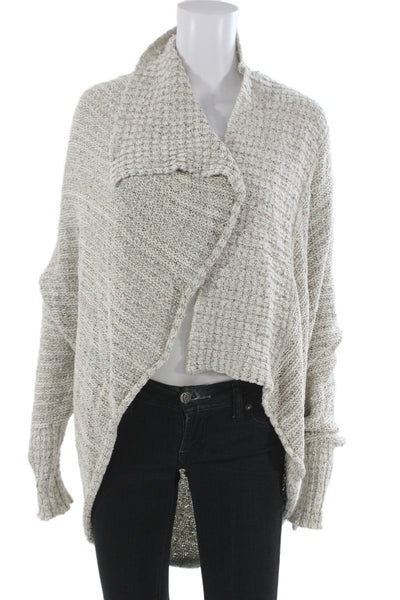 Free People Womens Gray Bohemian Knit Collared Cardigan Long Sleeve Size S