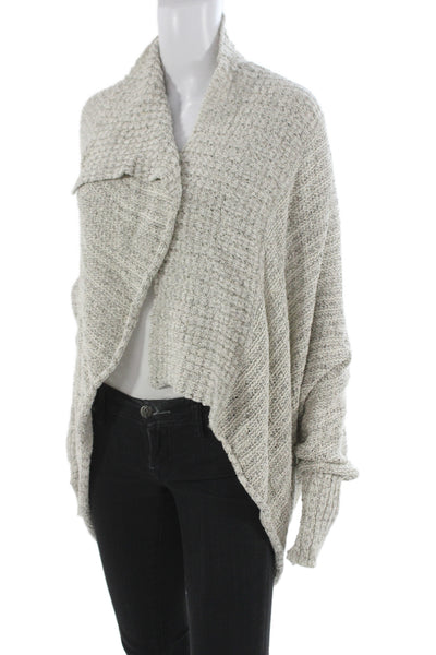 Free People Womens Gray Bohemian Knit Collared Cardigan Long Sleeve Size S