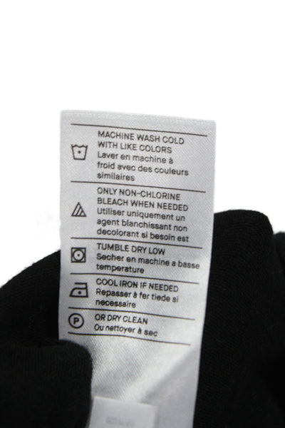 Vince Women Basic Sleeveless Turtleneck Tank Black Cotton Blend Size M