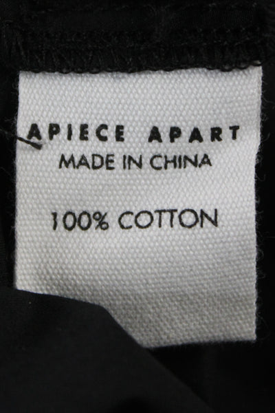 Apiece Apart Womens Basic Black Cotton Sleeveless Tank Round Neck Size 2