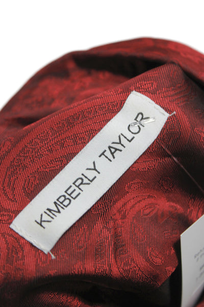 Kimberly Taylor Womens Paisley Button Up Blouse Long Sleeve Red Size S