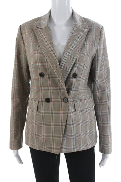 Drew Women Basic Jacket Multicolor Plaid Button Long Sleeve Size S