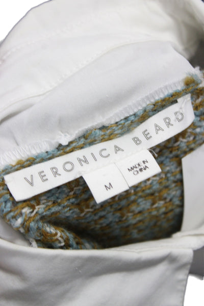 Veronica Beard Unisex Fair Isle Merino Wool Sweater Vest V-Neck Button Size M
