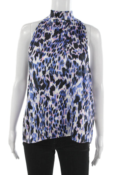 Generation Love Women Halter Silk Animal Print Sleeveless Blouse Size L