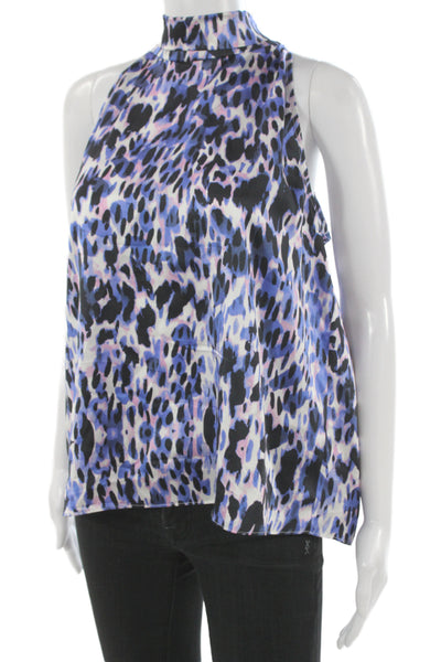 Generation Love Women Halter Silk Animal Print Sleeveless Blouse Size L