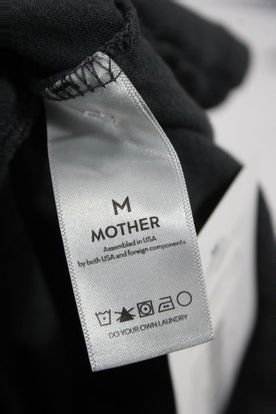 Mother Women Basic T-Shirt Gray Crew Neck Short Sleeve Cotton Pullover Size M