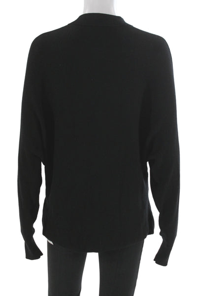 Whistles Womens Black Mock Neck Long Sleeve Pullover Viscose Blend Size S