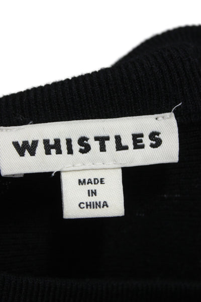 Whistles Womens Black Mock Neck Long Sleeve Pullover Viscose Blend Size S