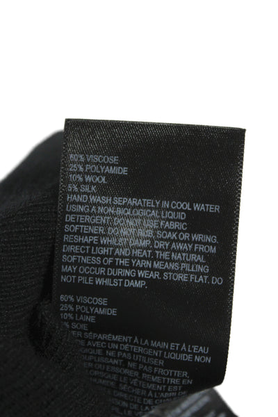 Whistles Womens Black Mock Neck Long Sleeve Pullover Viscose Blend Size S