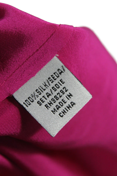 Tibi Women Basic Silk Sleeveless Round Neck Pink Blouse Size 2