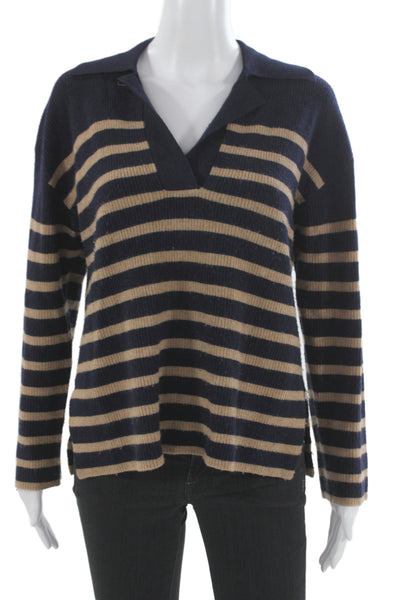 Rails Women Pullover Sweater Merino Wool Blue Striped Size XS