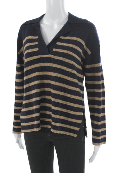 Rails Women Pullover Sweater Merino Wool Blue Striped Size XS