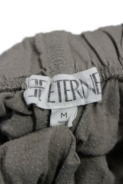 Eterne Womens Gray Cotton Blend Drawstring Casual Pants Size M