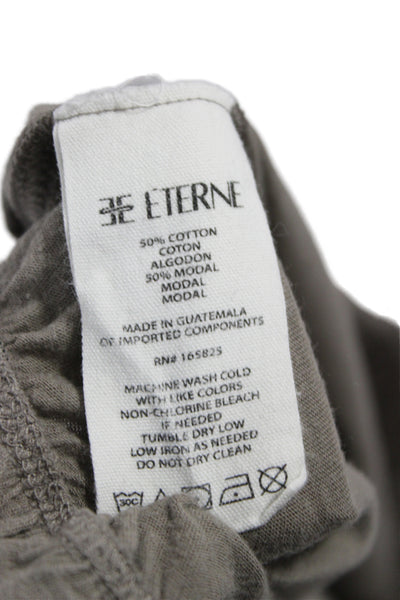 Eterne Womens Gray Cotton Blend Drawstring Casual Pants Size M