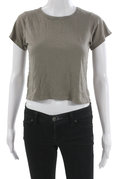 Eterne Women Basic Gray Short Sleeve Round Neck T-Shirt Size M